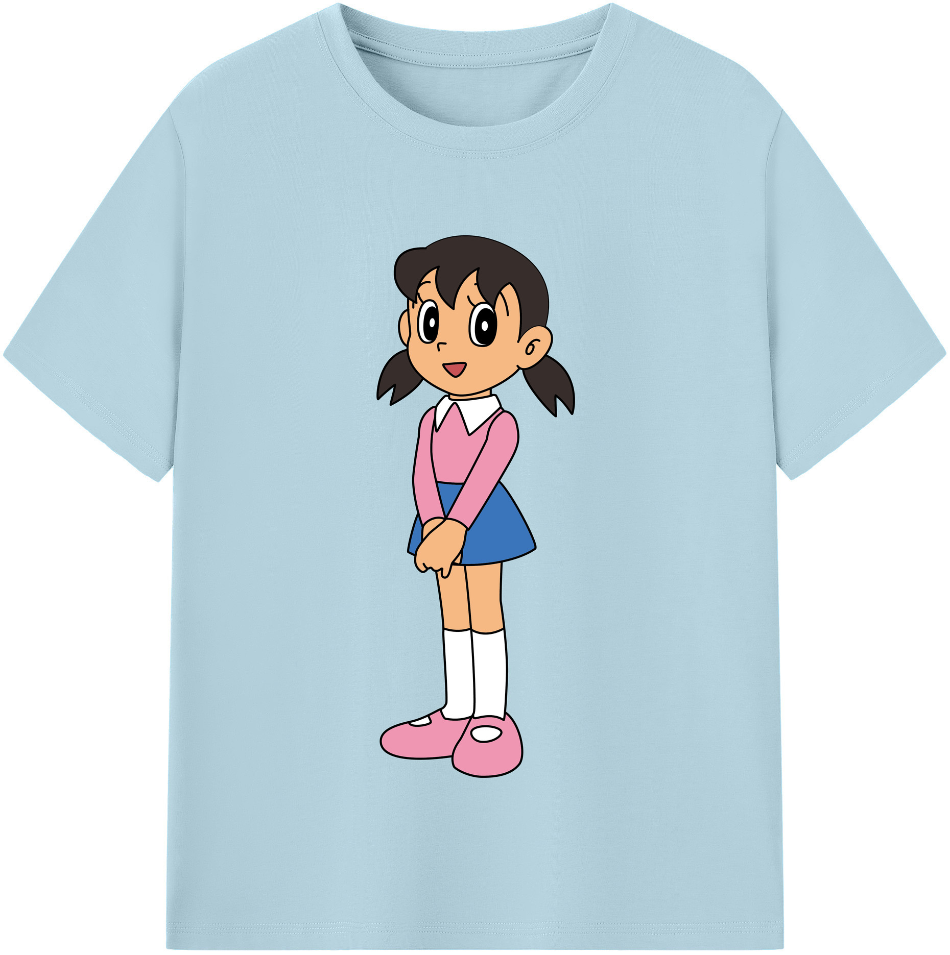 （画像用） ドラえもん みなもと しずか Doraemon Shizuka Minamoto 綿100％半袖Tシャツ（フロントプリント）
